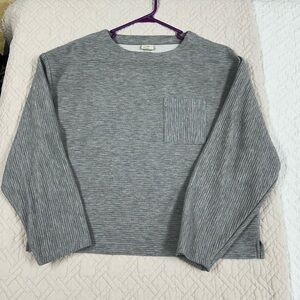 a new day Gray Striped Boxy Sweater
